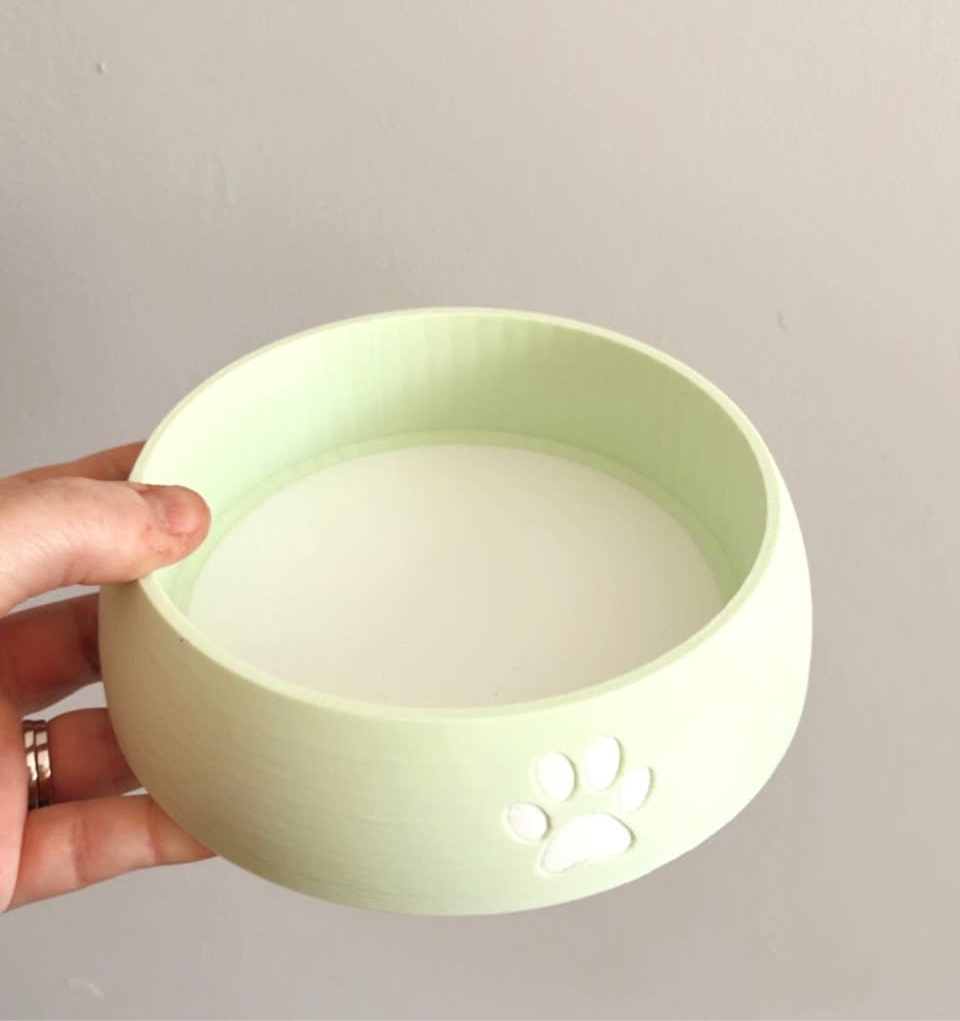 Multi-colored Paw Print Pet Bowl