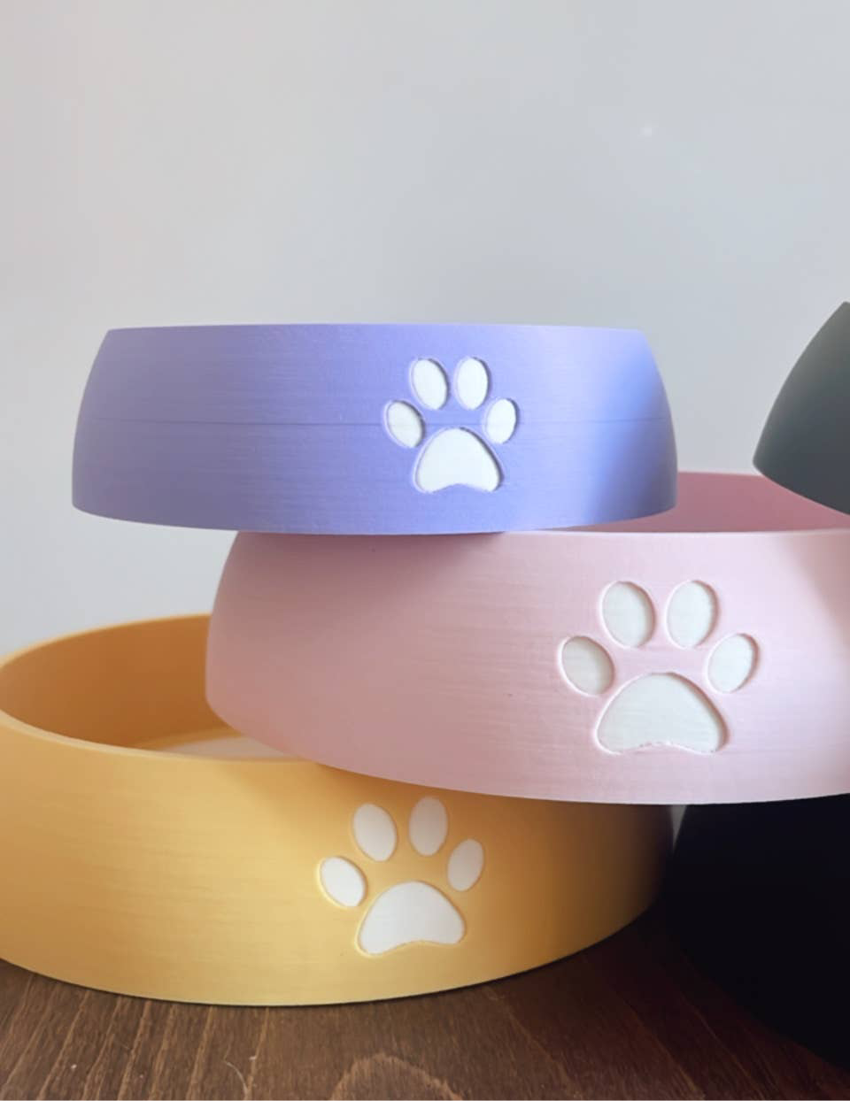 Multi-colored Paw Print Pet Bowl